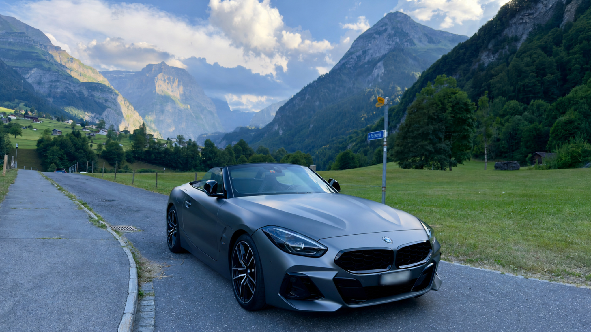 BMW Z4 M40i in an Alpine valley